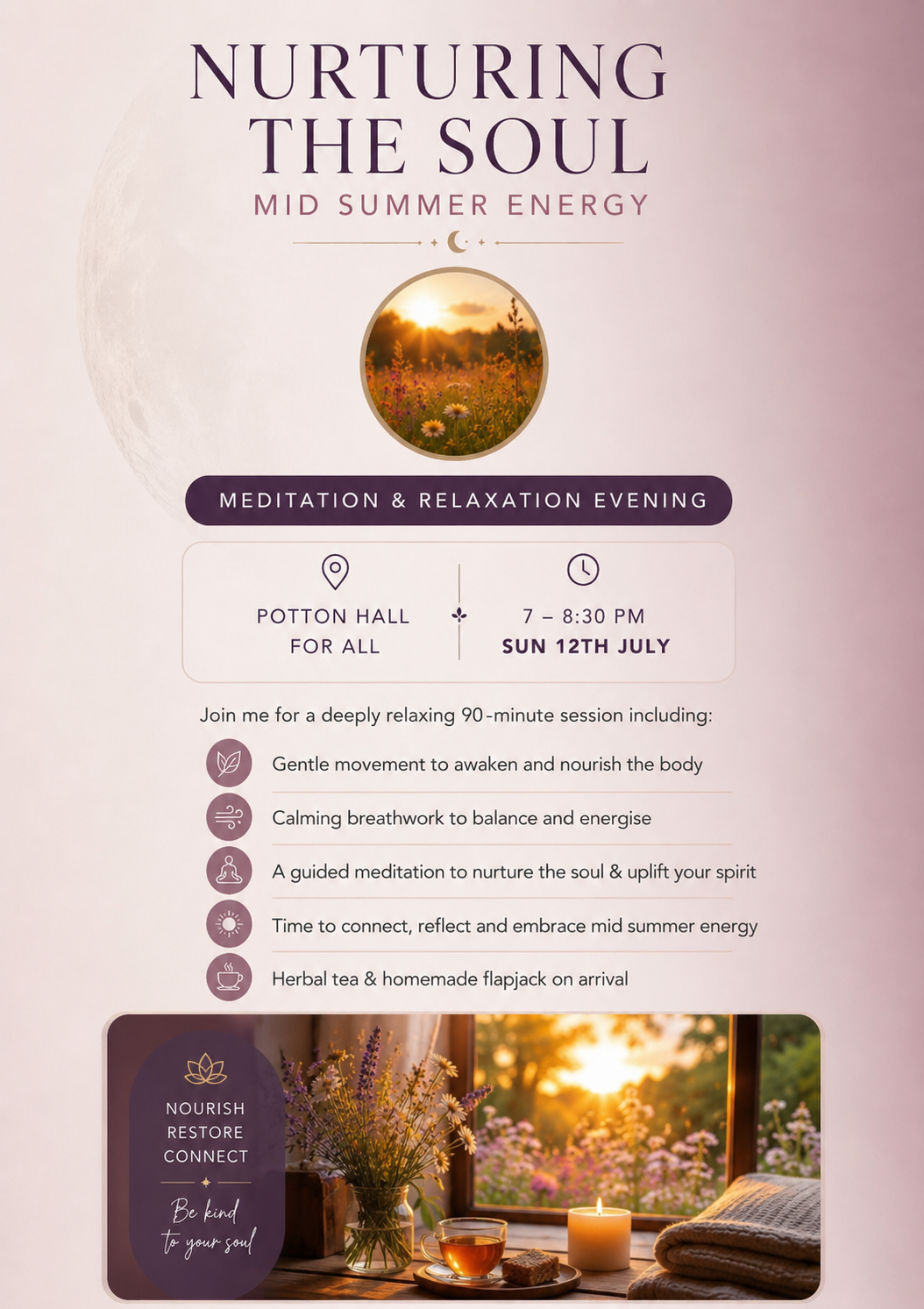🌿 Nurturing the Soul: A Midsummer Meditation Evening 🌿