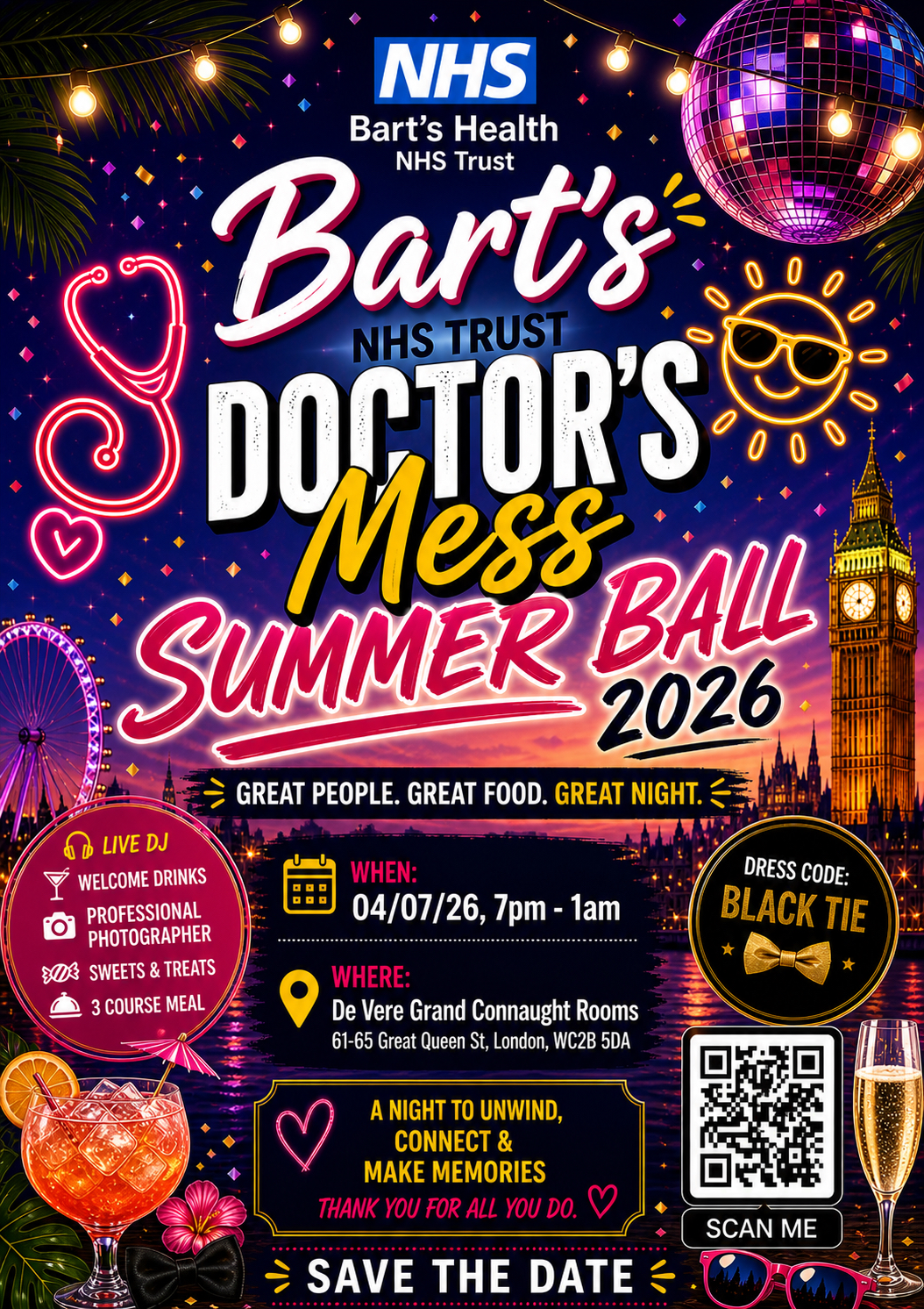 Bart's NHS Trust Doctor's Mess Summer Ball 2026!